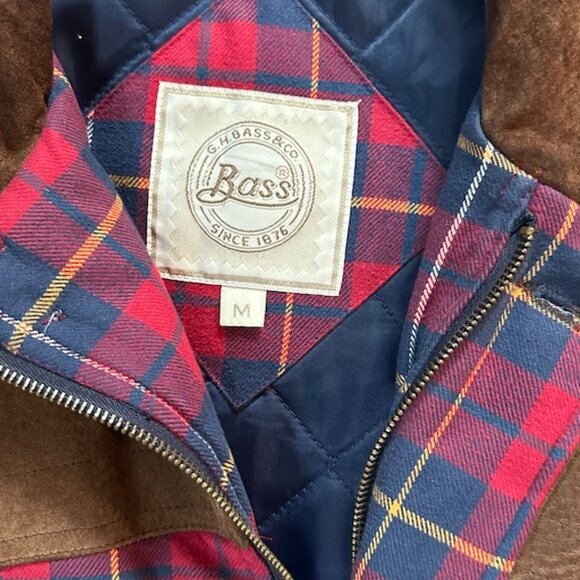 G.H. Bass & Co. Flannel and Suede Leather Quilt Lined Jacket - Size Medium -VGUC - Picture 4 of 13